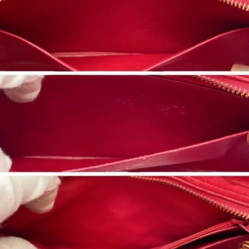 Chanel (Rare-vintage) Red Lambskin Matelasse Chain Shoulder Bag - AB condition - Picture 6 of 9